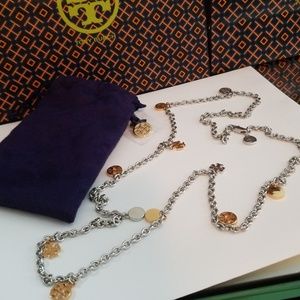 Tory Burch Long Logo Necklace NWOT